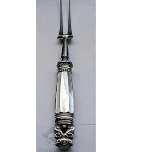 Georg Jensen 11" Sterling Silver Acorn Carving Fork | Johan Rohde | 141g